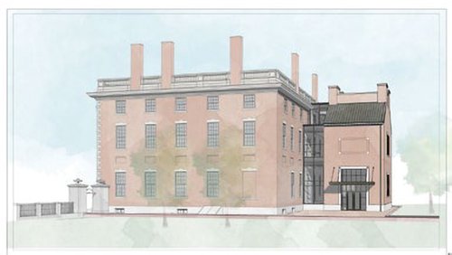 Rendering of the restored First Bank of the United States with a small addition added in the rear of the building - Photo Credit: Independence Historical Trust